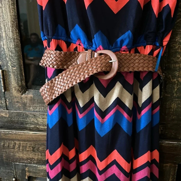 Beautiful Colorful belted Maxi Dress J for Justify 2X Sleeveless - Picture 2 of 3